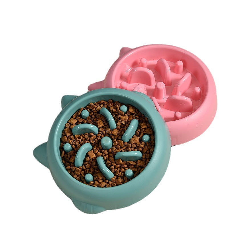 Pets Anti Choking Slow Feeder Dish Bowl