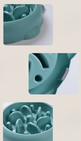 Pets Anti Choking Slow Feeder Dish Bowl