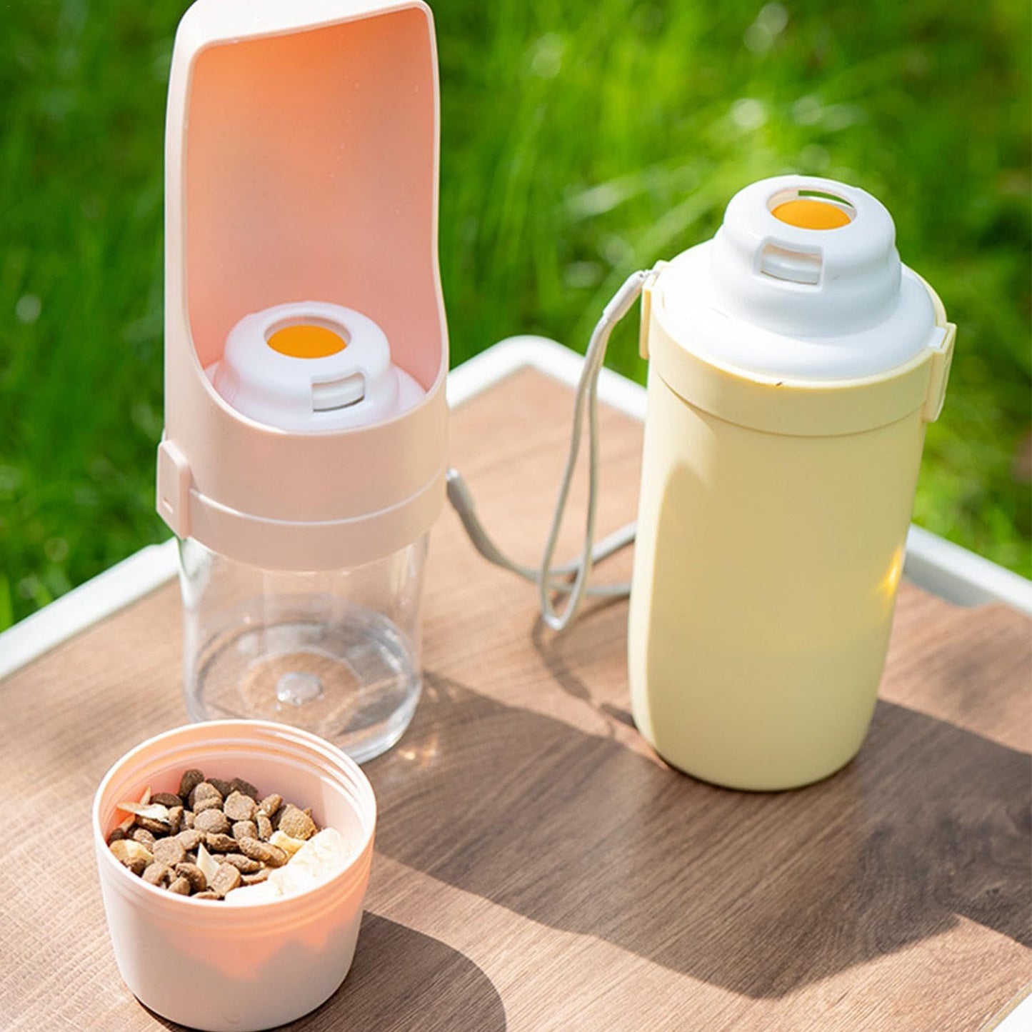 2 In 1 Travel Water Dispenser & Feeder For Pets