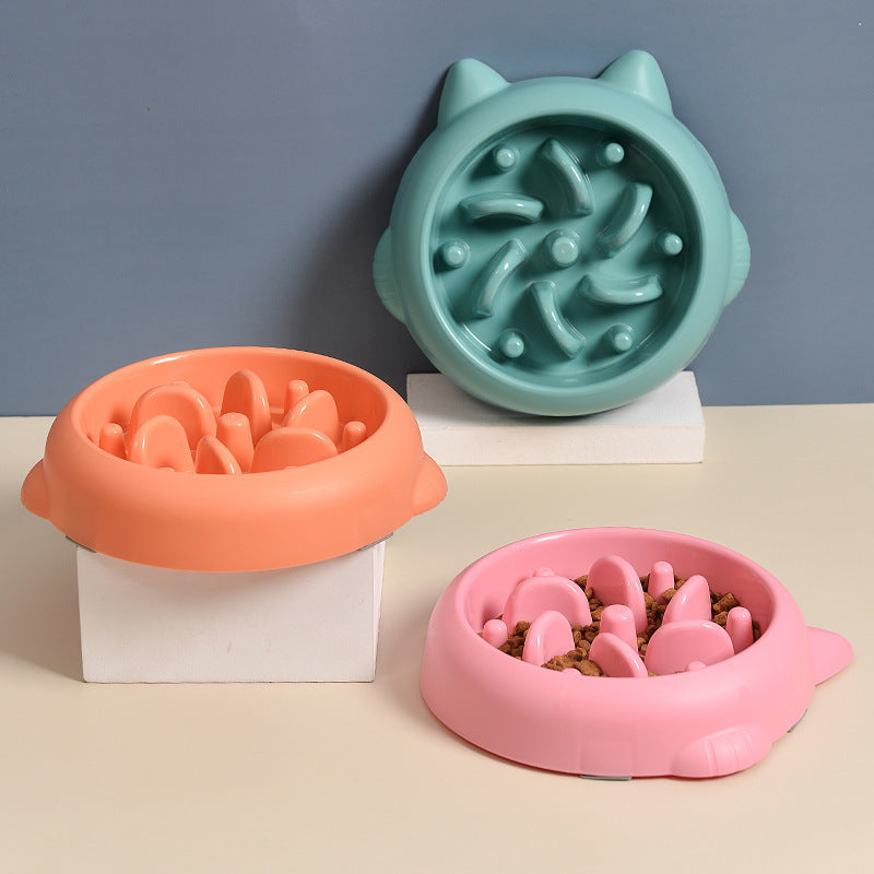 Pets Anti Choking Slow Feeder Dish Bowl