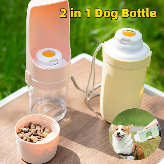 2 In 1 Travel Water Dispenser & Feeder For Pets