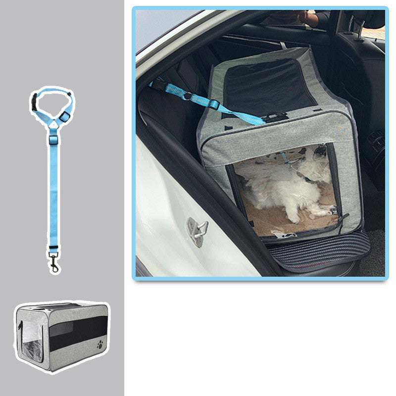 Folding Fabric Pet Carrier With Safety Zippers