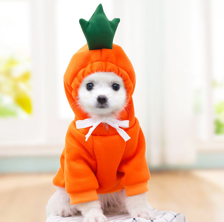 Cute Fruit Dog Clothes For Small Dogs Hoodies Winter Warm Fleece Pet Clothing Puppy Cat Costume Coat For French Chihuahua Outfit