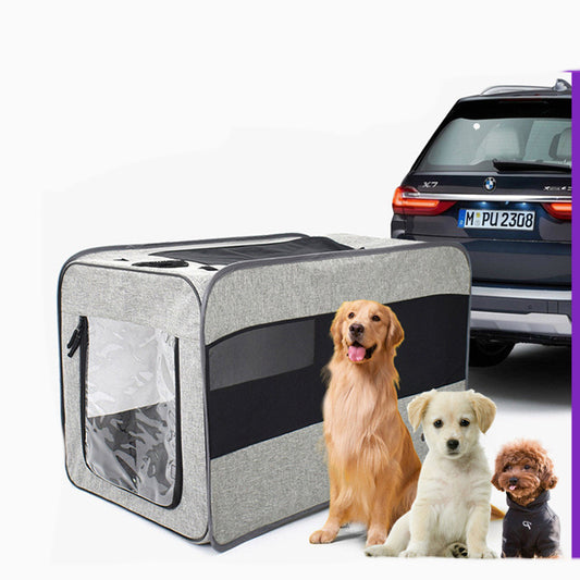 Folding Fabric Pet Carrier With Safety Zippers