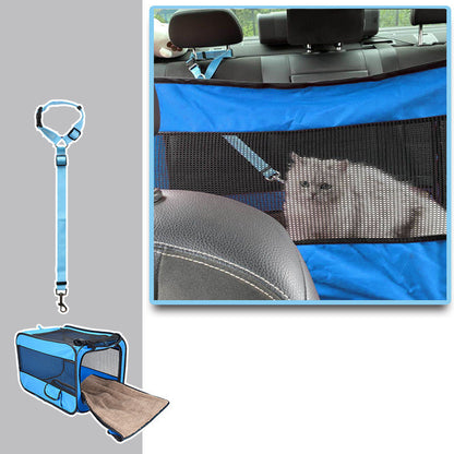 Folding Fabric Pet Carrier With Safety Zippers