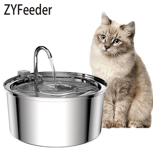 Stainless Steel Pet Water Feeder – Automatic Fountain