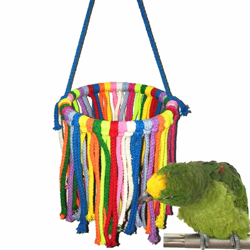 Parrot Rope Chew Toy – Hanging Swing & Climbing Toy