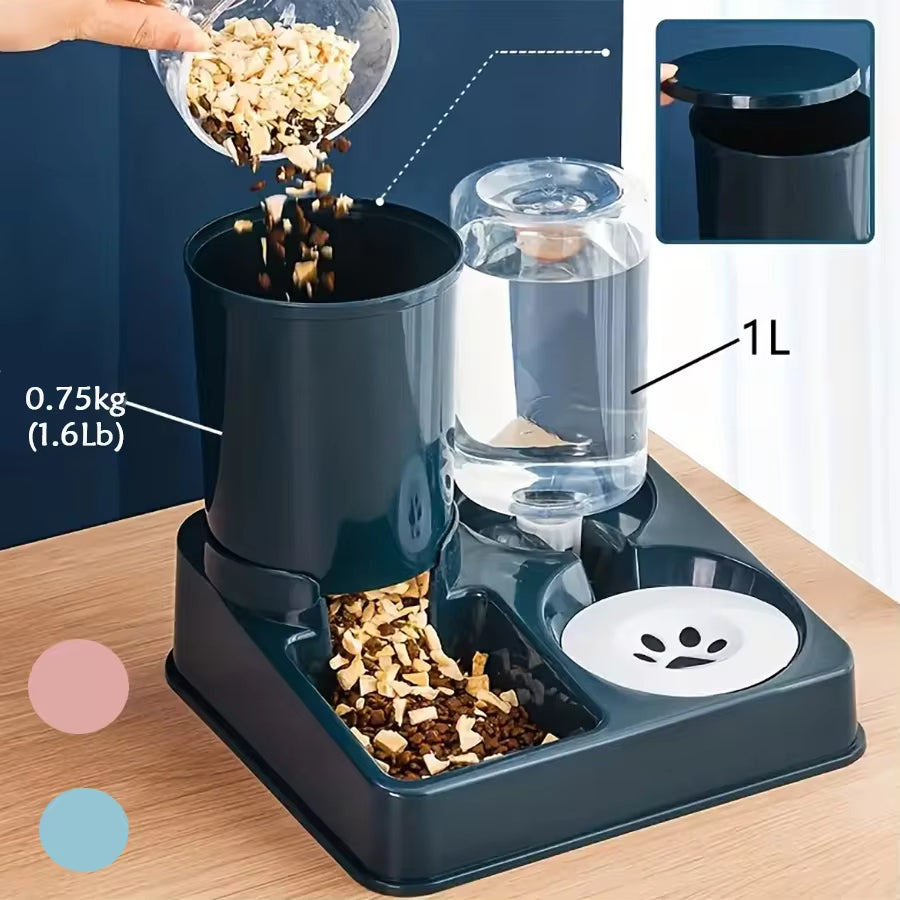 2-in-1 Automatic Cat Feeder & Water Dispenser Set