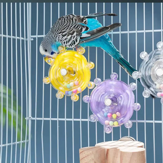 Interactive Parrot Toy – Rotating Treat Dispenser for Birds