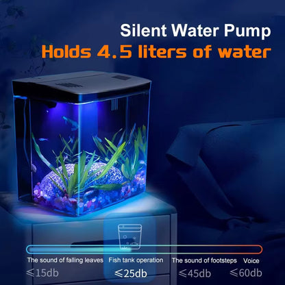 Mini Tabletop Fish Tank – Self-Circulating Filter