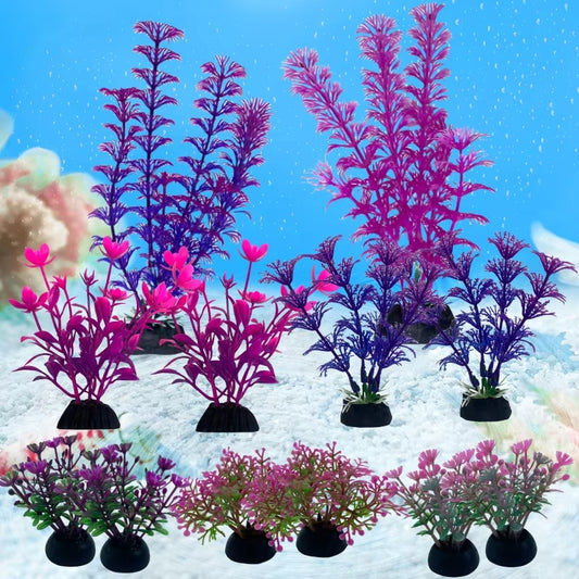 12PCS Artificial Aquarium Plants – Fish Tank Decor