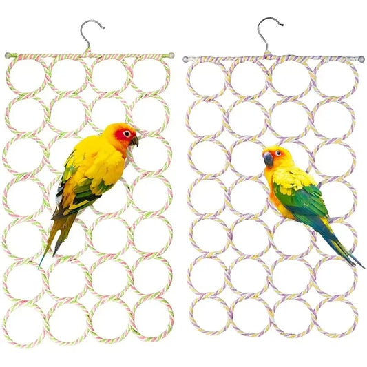 Bird Climbing Net & Swing Toy – Parrot Cage Accessory