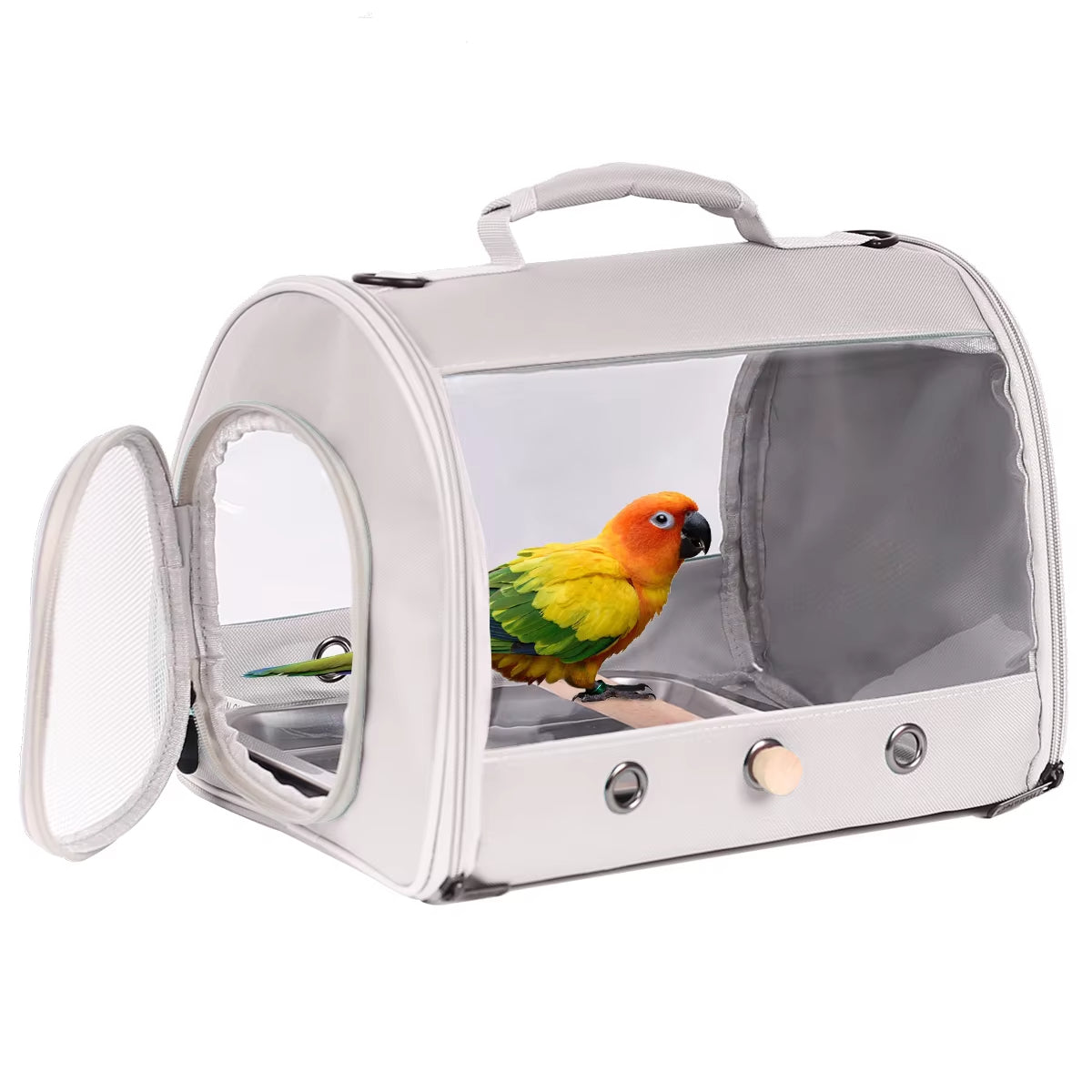 Clear Portable Bird Carrier – Breathable Travel Cage