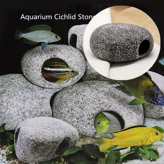 Ceramic Cichlid Stone Cave – Fish Tank & Shrimp Hideout