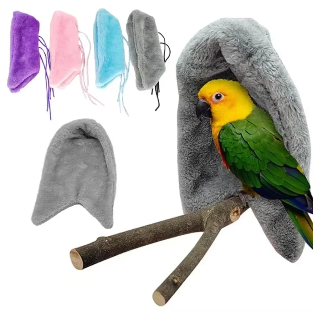 Soft Plush Bird Hammock – Warm Hanging Parrot Bed