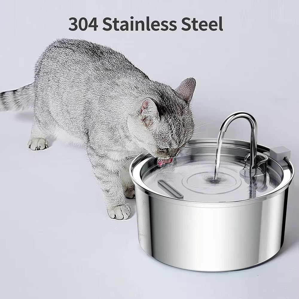 Stainless Steel Pet Water Feeder – Automatic Fountain