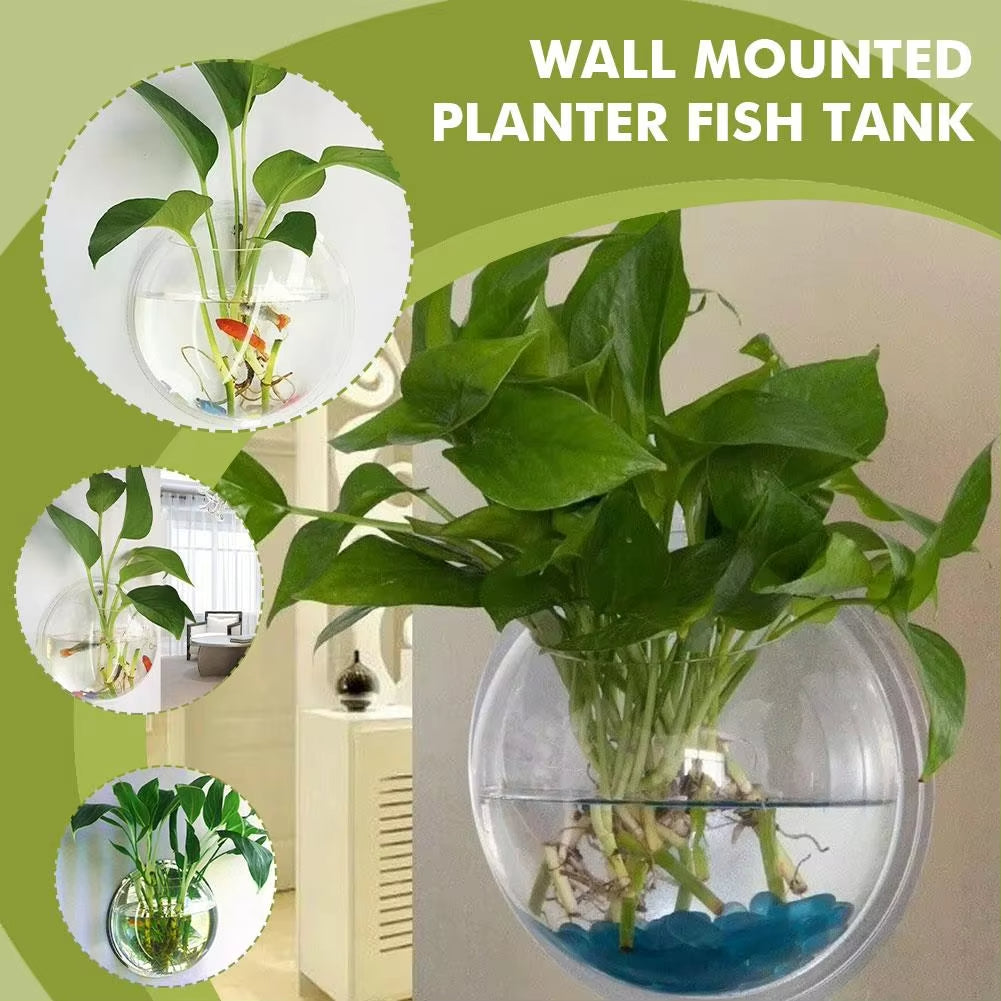 Wall-Mounted Acrylic Fish Tank – Hydroponic Vase