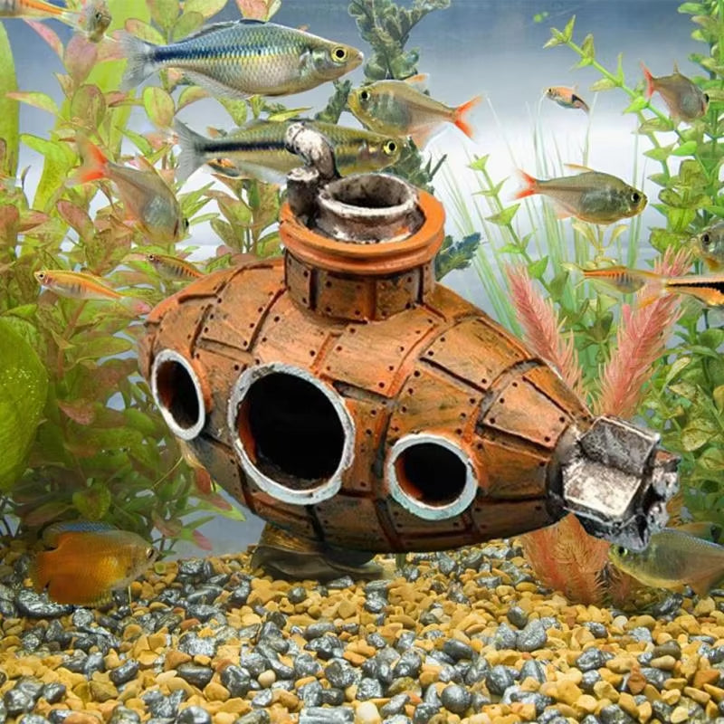 Resin Submarine Cave – Aquarium Fish & Shrimp Shelter