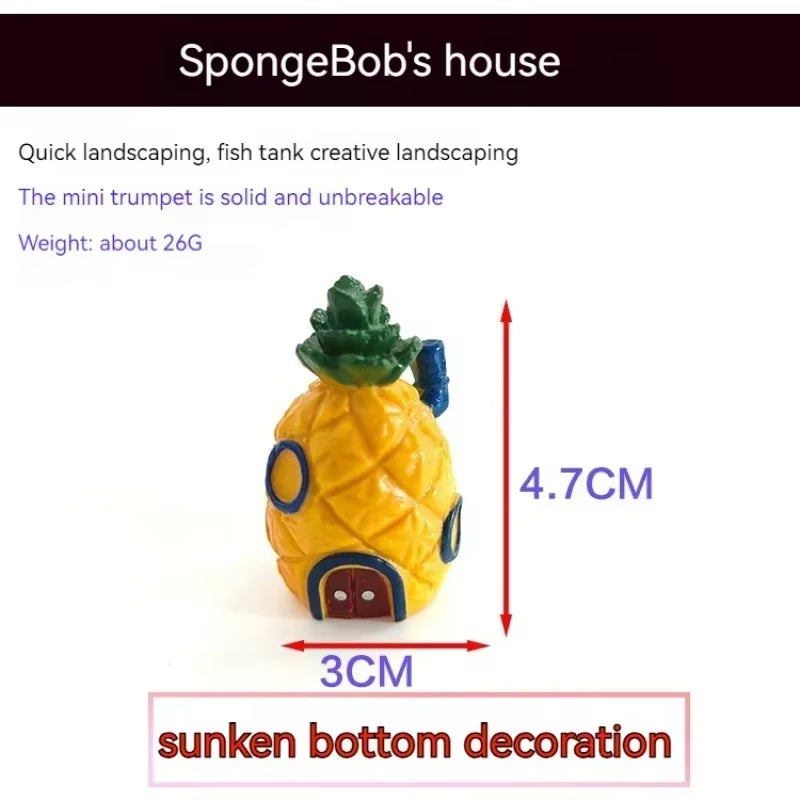 Cartoon Pineapple House – Fun Aquarium Decoration