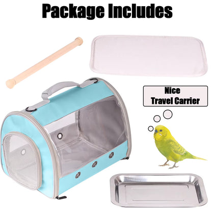 Clear Portable Bird Carrier – Breathable Travel Cage