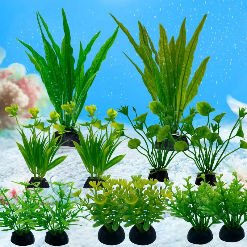 12PCS Artificial Aquarium Plants – Fish Tank Decor