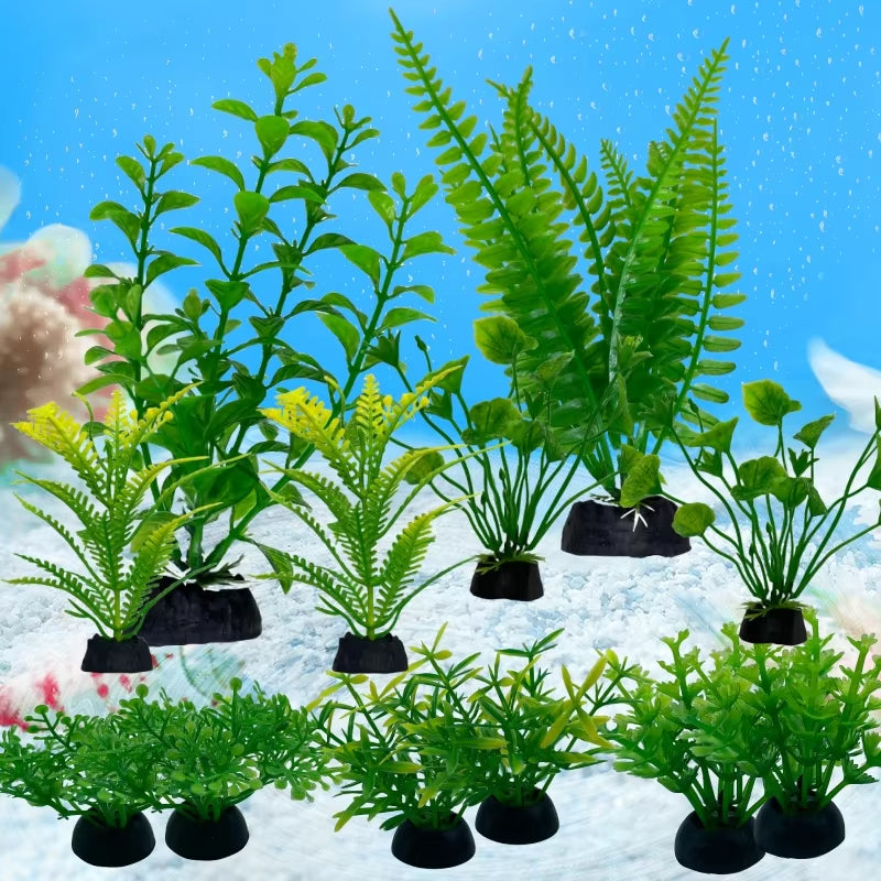 12PCS Artificial Aquarium Plants – Fish Tank Decor