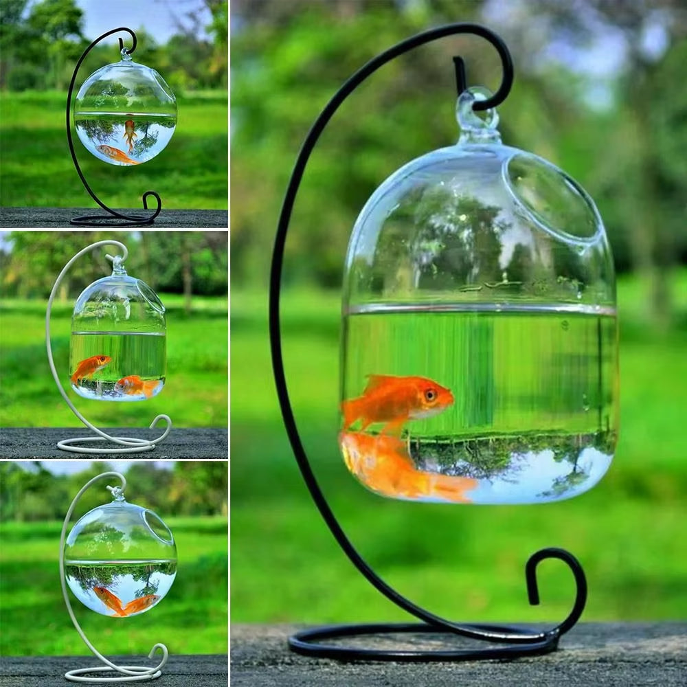 Hanging Glass Fish Bowl – Round/Rectangle Vase