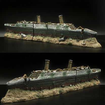 Medium Titanic Ship Aquarium Ornament – 38cm Resin