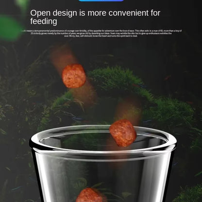 Transparent Glass Shrimp Feeder Tube & Bowl Set
