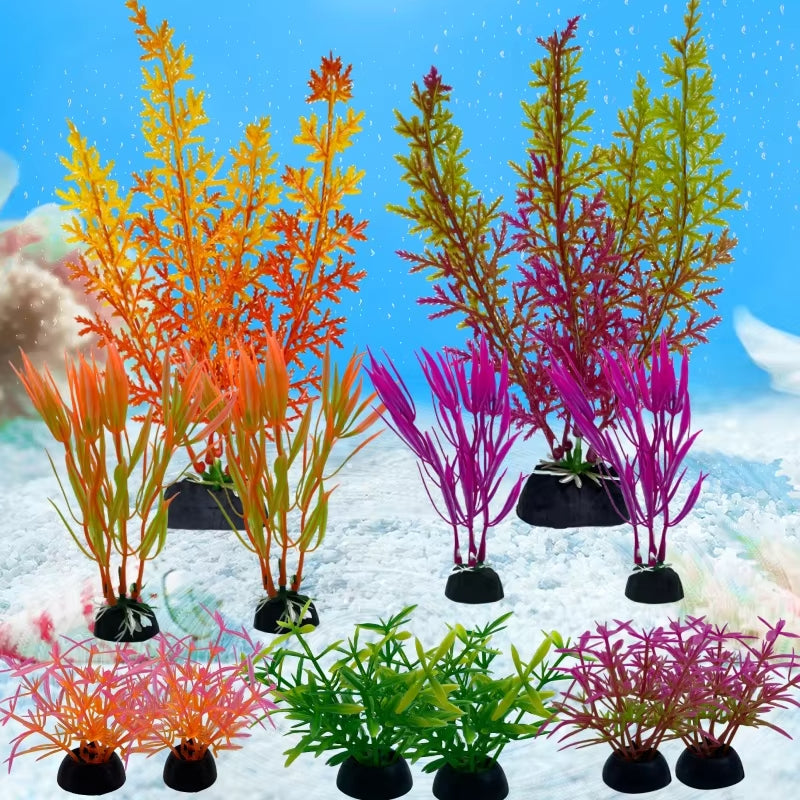 12PCS Artificial Aquarium Plants – Fish Tank Decor