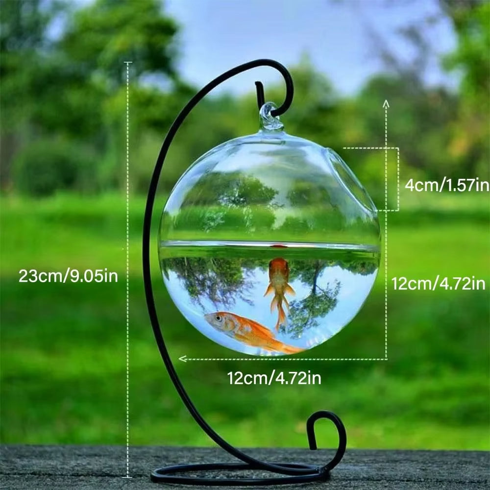 Hanging Glass Fish Bowl – Round/Rectangle Vase