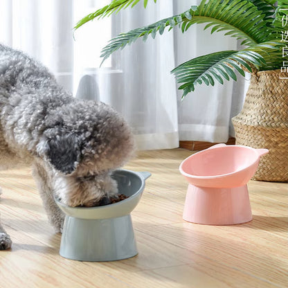 Tilted Elevated Cat Bowl – Anti-Vomiting & Non-Slip