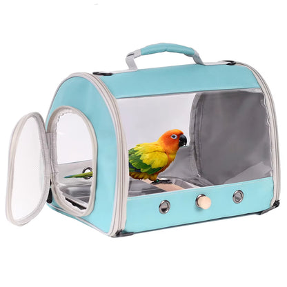 Clear Portable Bird Carrier – Breathable Travel Cage