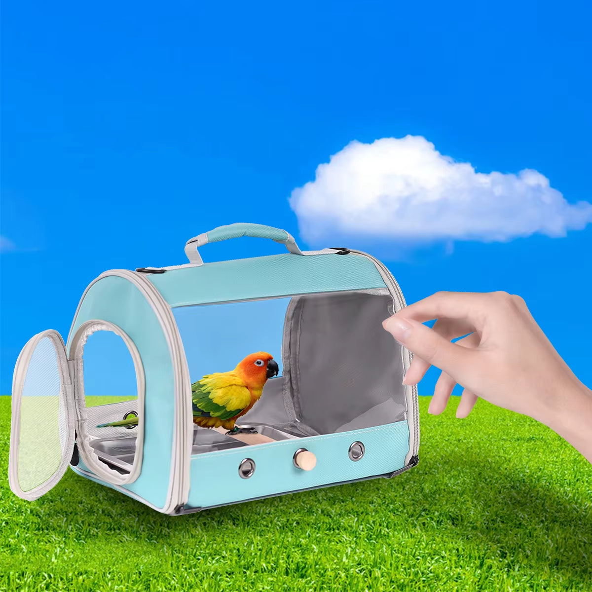 Clear Portable Bird Carrier – Breathable Travel Cage