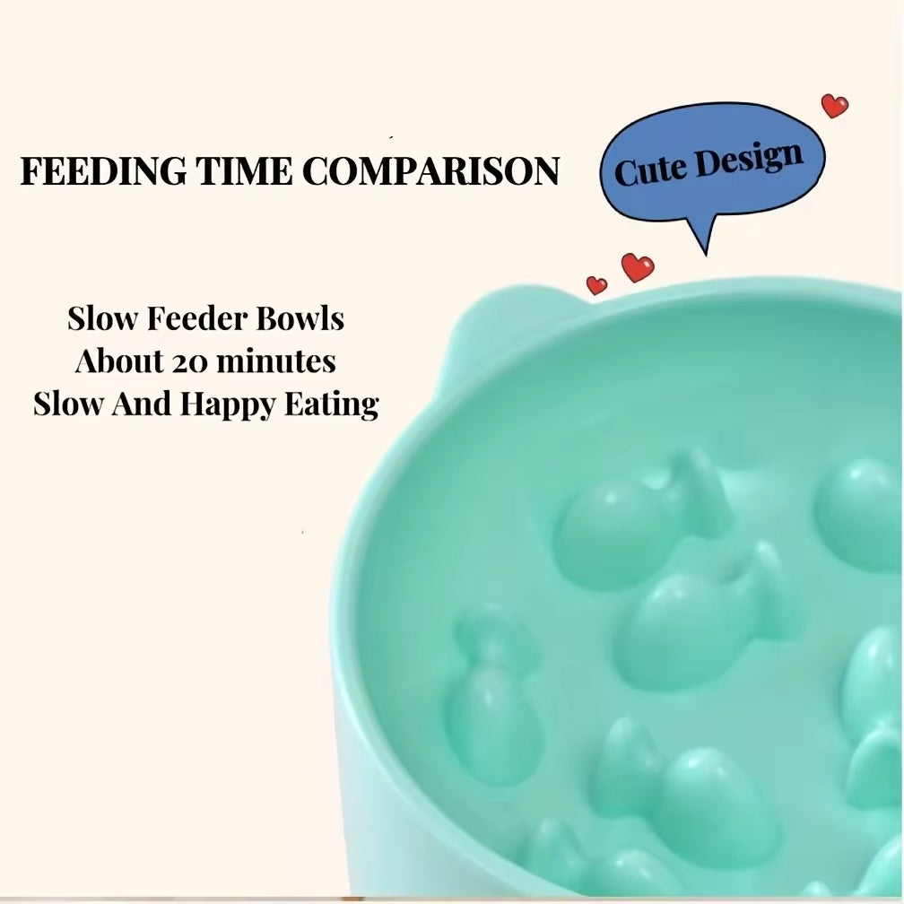 Anti-Choking Slow Food Cat Bowl – High Feet Design