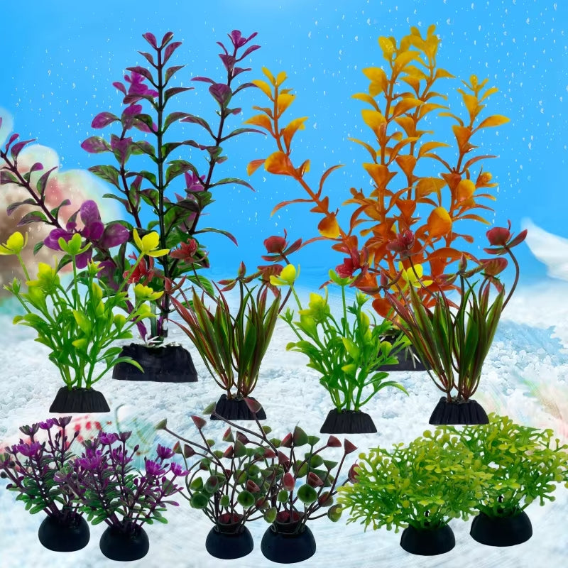 12PCS Artificial Aquarium Plants – Fish Tank Decor