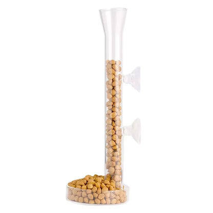 Transparent Glass Shrimp Feeder Tube & Bowl Set
