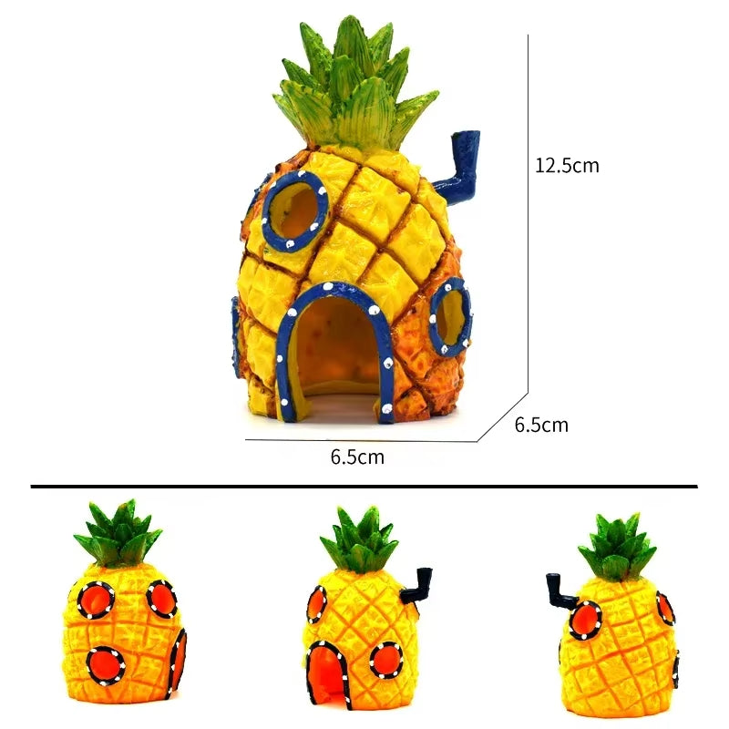 Cartoon Pineapple House – Fun Aquarium Decoration