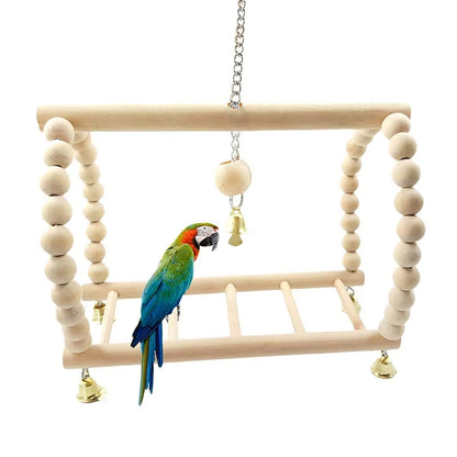 Bird Swing & Climbing Ladder – Parrot Toy with Bells