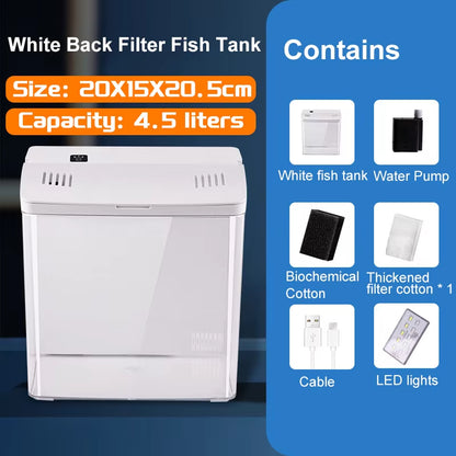 Mini Tabletop Fish Tank – Self-Circulating Filter