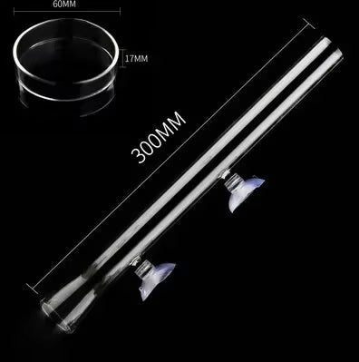 Transparent Glass Shrimp Feeder Tube & Bowl Set