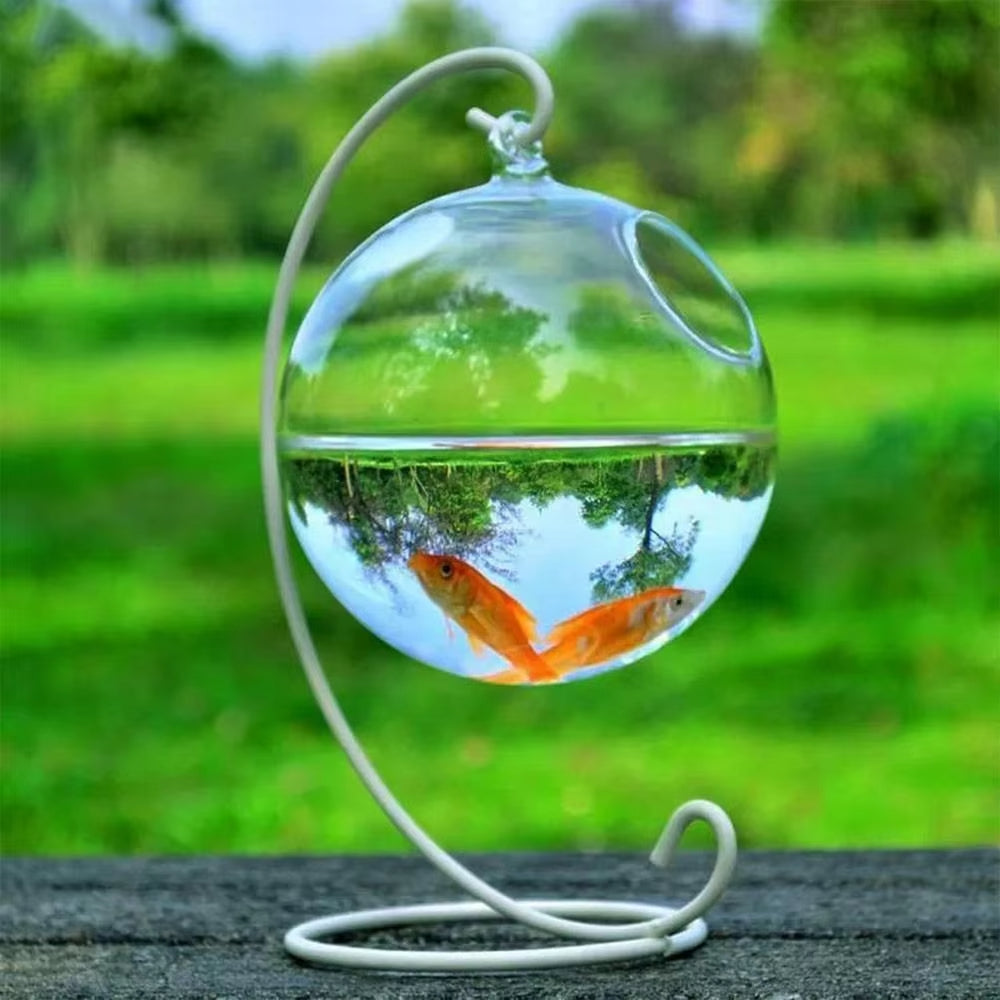 Hanging Glass Fish Bowl – Round/Rectangle Vase