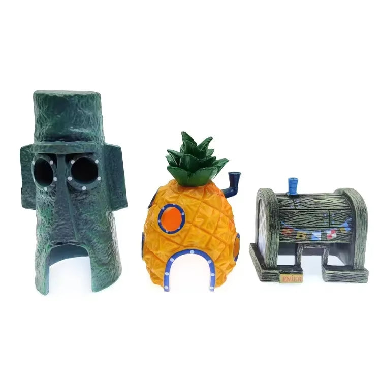 Cartoon Pineapple House – Fun Aquarium Decoration