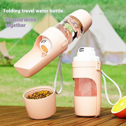 2 In 1 Travel Water Dispenser & Feeder For Pets