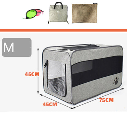 Folding Fabric Pet Carrier With Safety Zippers