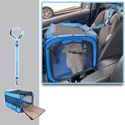 Folding Fabric Pet Carrier With Safety Zippers