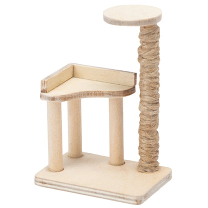 Miniature Cat Climbing Frame Tree House Birch Furniture Model