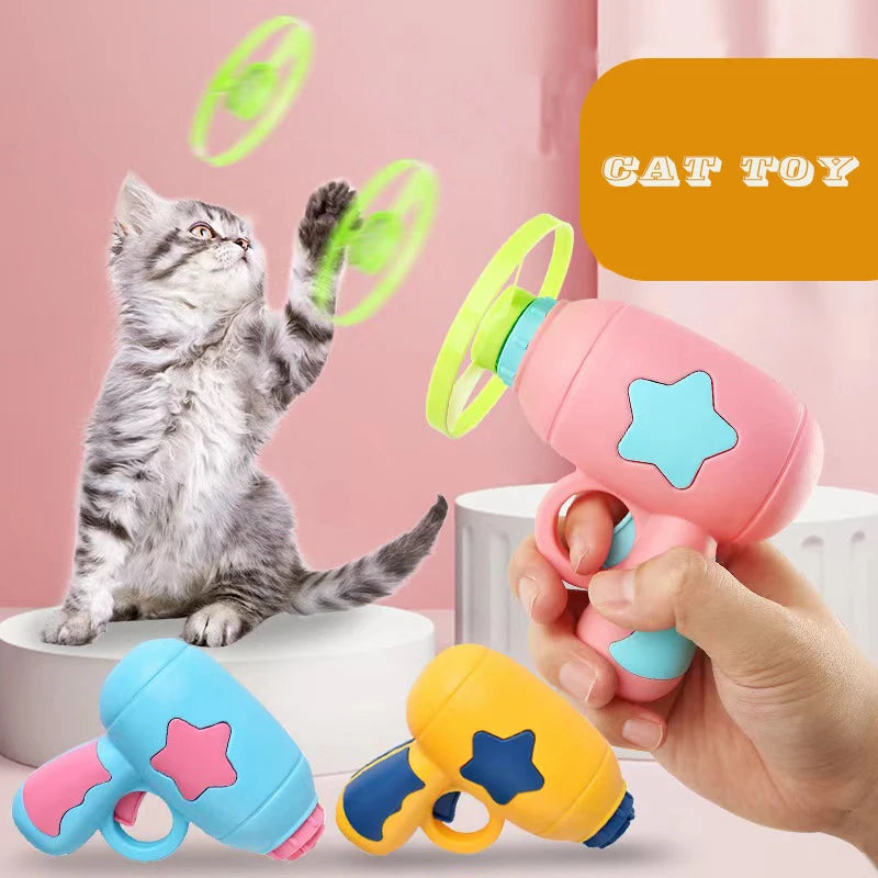 Cat Toy Launcher Set with 15 Flying Discs & Sound