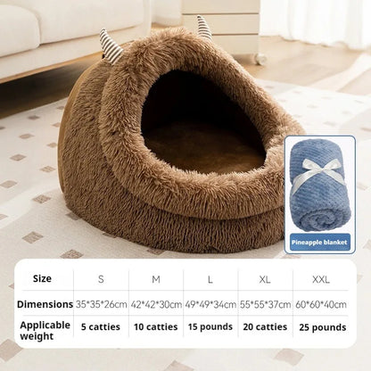 Plush Warm Monster Pet Bed for Small & Medium Dogs & Cats