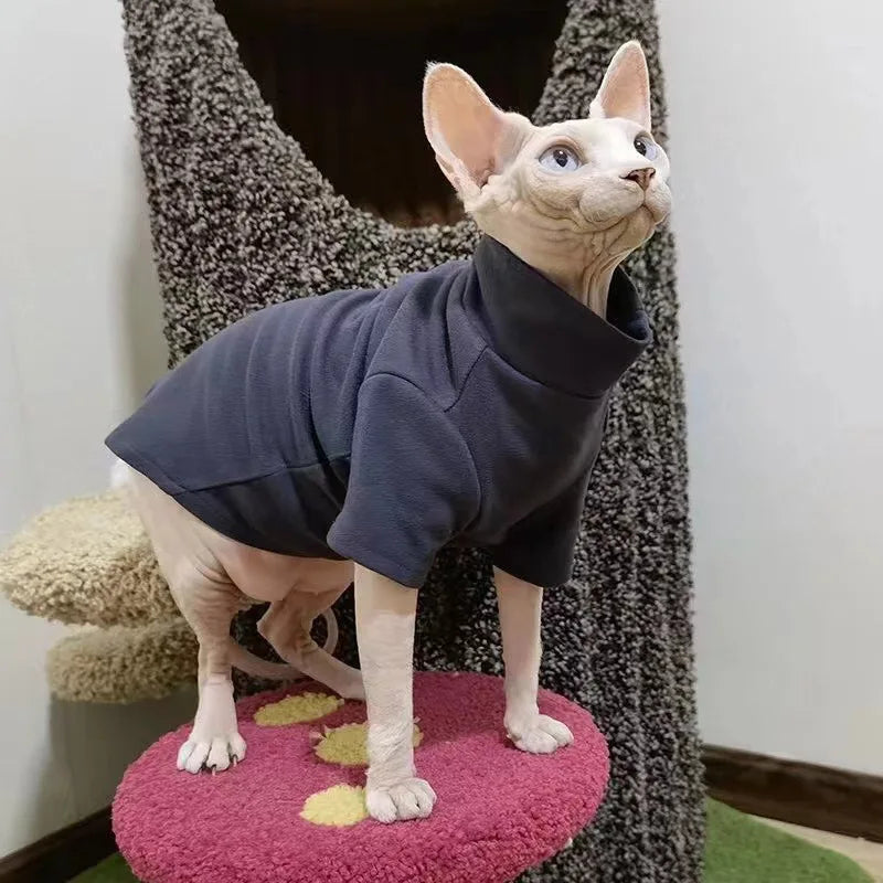 Winter Sphynx Cat Clothes Soft Warm Pajamas for Small Pets